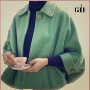 CAbi Wool Blend Green Carriage Cape M/L